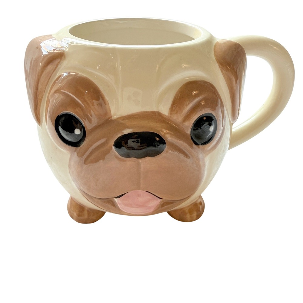 Sheffield Home Critter Collection Pug Dog 3D Ceramic Coffee Mug Figural Cup